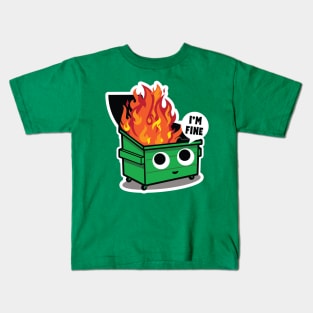 Cute Dumpster Fire Kids T-Shirt